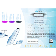 Aora 6D Diamond Soft Gel Tips Clear Long Coffin 120pcs 40020