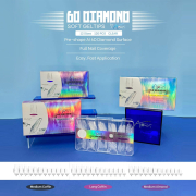 Aora 6D Diamond Soft Gel Tips Clear Long Coffin 120pcs 40020