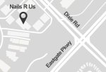 Map showing Dixie Road and Eastgate Parkway, the two major intersections near Nails R Us