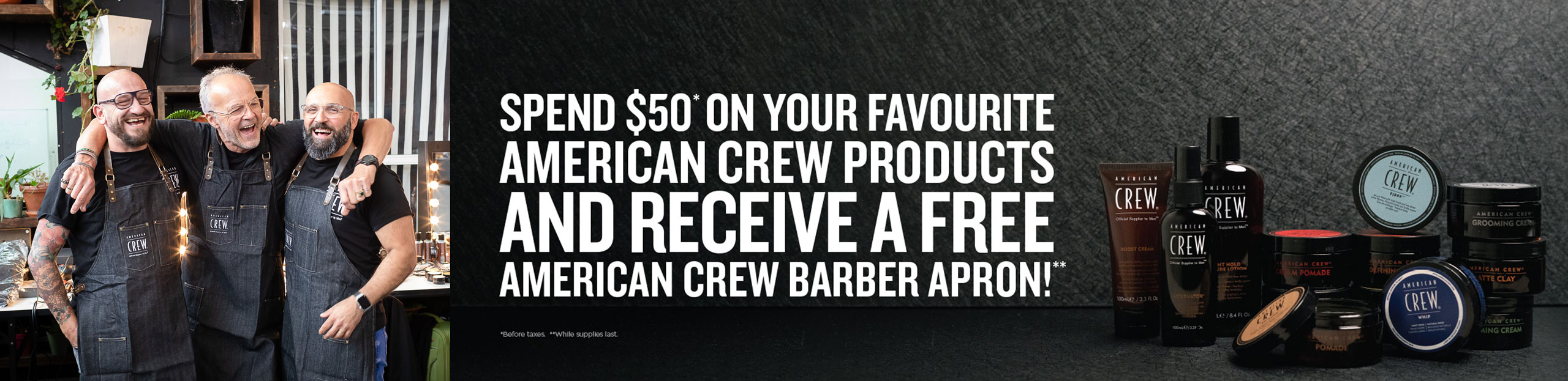 Free Apron Promotion American Crew Hair Supply Purchase