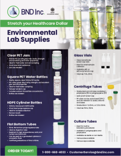 Flyer on Environmental lab supplies