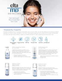 EltaMD Skincare One Pager - Trusted by the Experts EN (25pk)