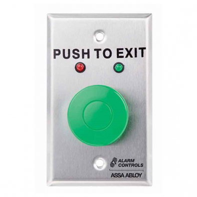 Alarm Controls TS1 1-1/2" Green"Push to Exit" Button