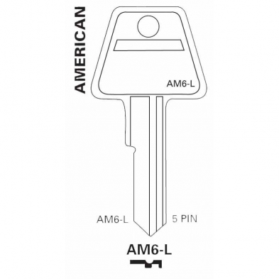 JET Hardware AM6-L 5 Pin Key Blank