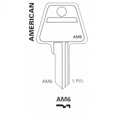 JET Hardware AM6 5 Pin Key Blank