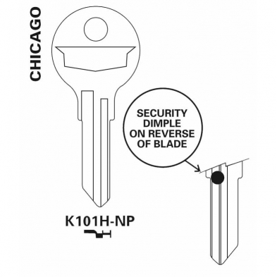 JET Hardware K101H-NP Key Blank 