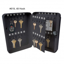 Lucky Line 61900 Metal Key Cabinet 48 Hook with Rings Labels