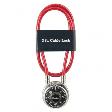 Master Lock Combination Padlock & Cable Set-Carded