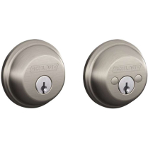 Schlage B62N-619 Deadbolt, Double Cylinder, Satin Nickel