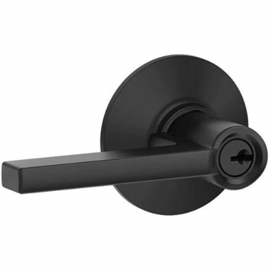 Schlage F51A-LAT-622 Entry Lock, Latitude Lever, Black