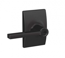 Schlage F51A-LAT-622 Entry Lock, Latitude Lever, Black