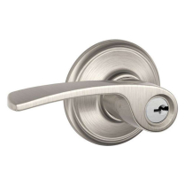 Schlage F51A-MER-619 Entry Lock, Merano Lever, Satin Nickel