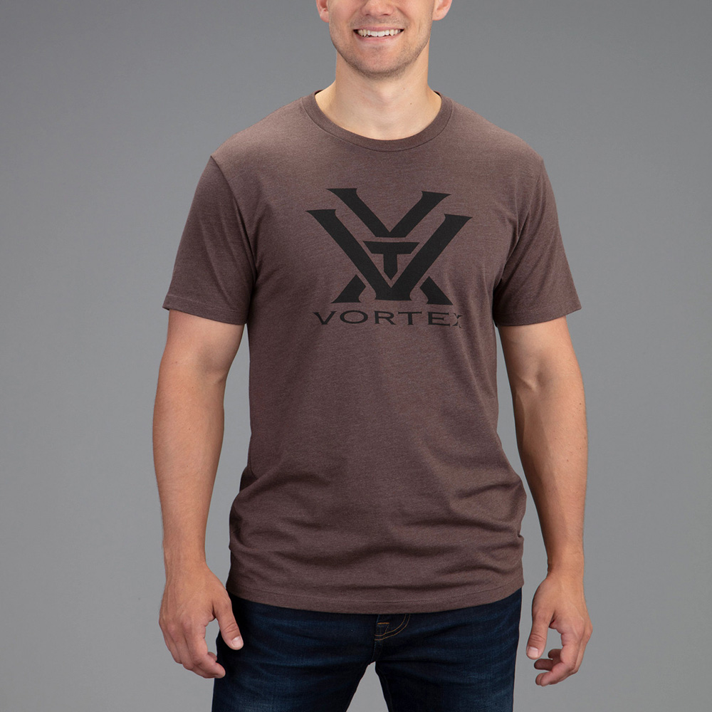 Vortex Men's T-Shirt:  Brown Heather Core Logo