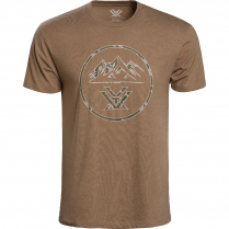 Vortex T-Shirt: Coyote Heather Three Peaks