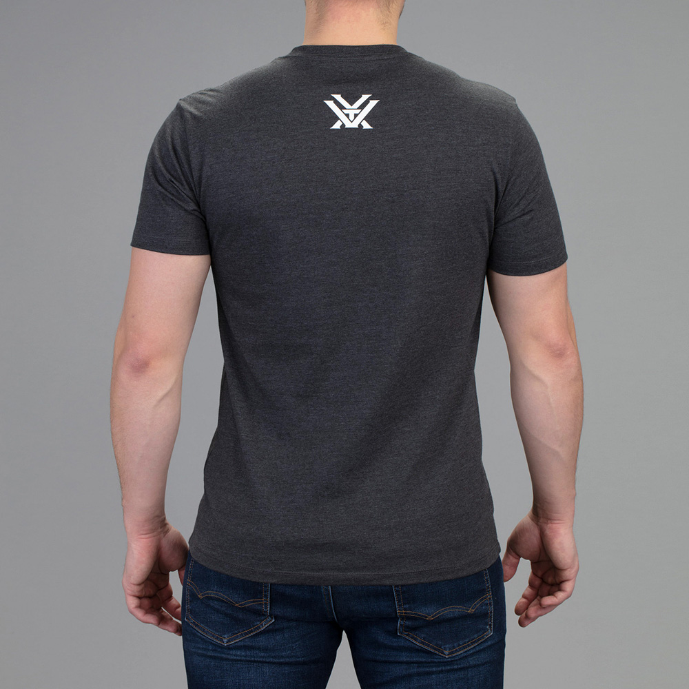 Vortex Men's T-Shirt: Charcoal Heather 3 Peaks