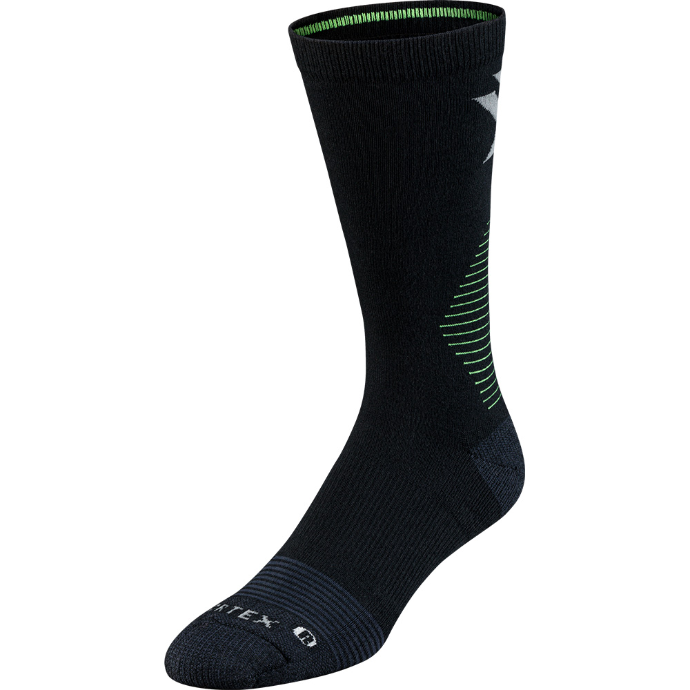 Vortex Men's Crew Socks: Black/Toxic Green Pursuit Trail