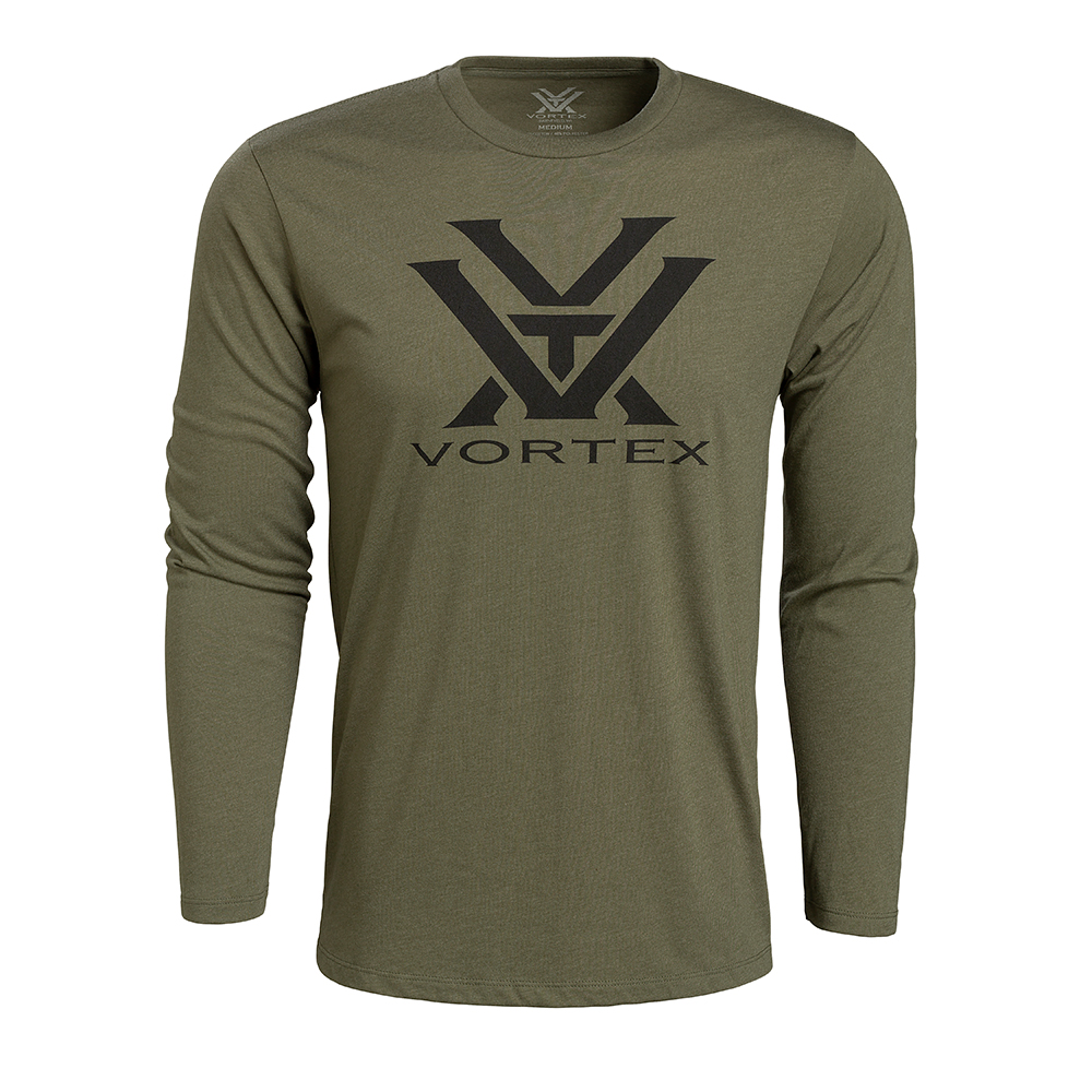 Vortex Long Sleeve T Shirt Military Green Vtx Logo Vortex Canada