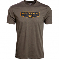 Vortex Men's T-Shirt: Brown Heather Shield