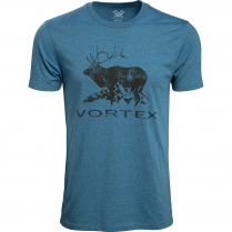 Vortex Men's T-Shirt: Steel Blue Elk Mountain
