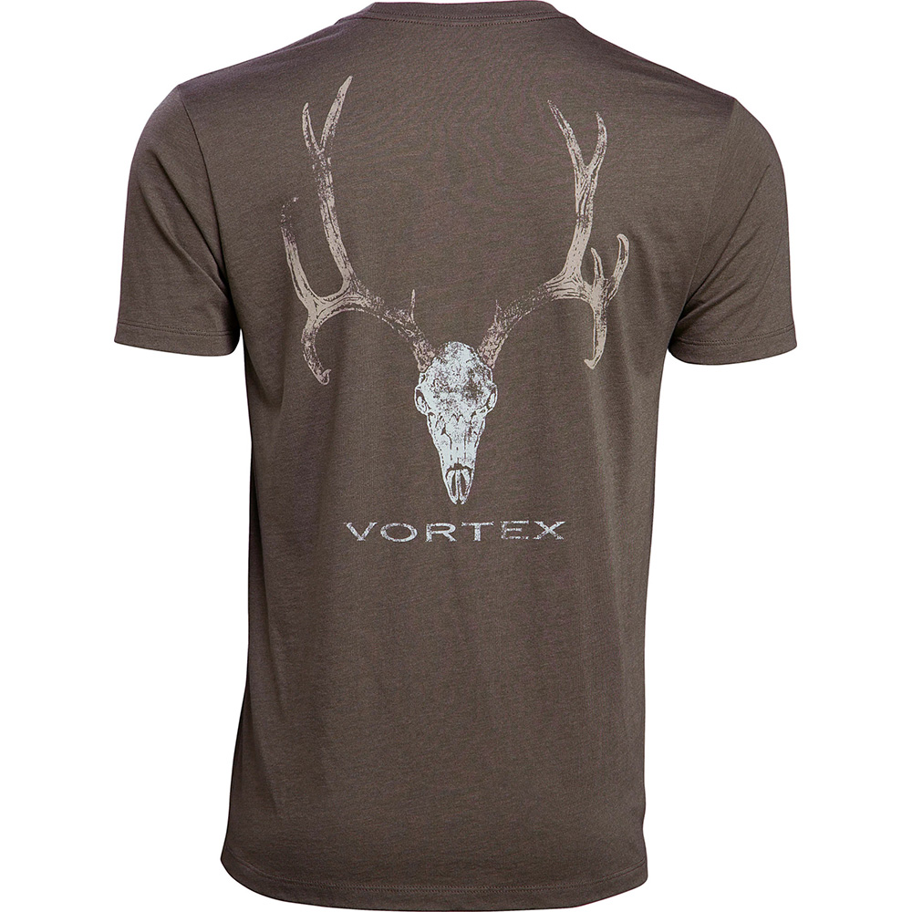 Vortex Men's T-Shirt: Brown Heather Head-On Muley