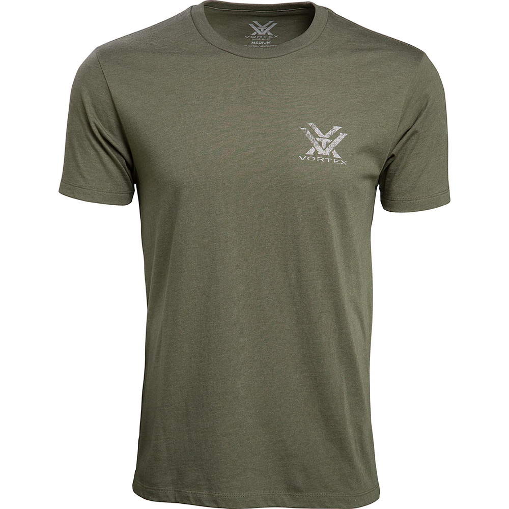 Vortex Men's T-Shirt: Military Heather Head-On Muley Vortex Canada