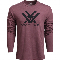 Vortex LS T-Shirt: Burgundy Heather Core Logo