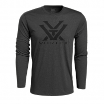Vortex Men's LS T-Shirt: Charcoal Core Logo