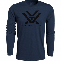 Vortex Men's LS T-Shirt: Navy Core Logo