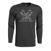 Vortex Men's LS T-Shirt: Charcoal Digi Camo Core Logo