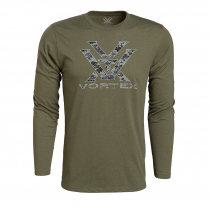 Vortex Men's LS T-Shirt: Military Digi Camo Core Logo