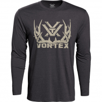 Vortex Men's LS T-Shirt: Charcoal Full-Tine
