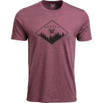 Vortex T-Shirt: Burgundy Heather Diamond Crest