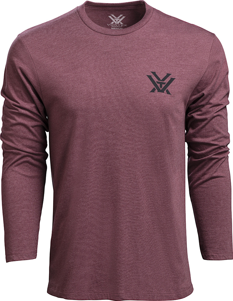 Vortex LS T-Shirt: Burgundy Heather Diamond Crest