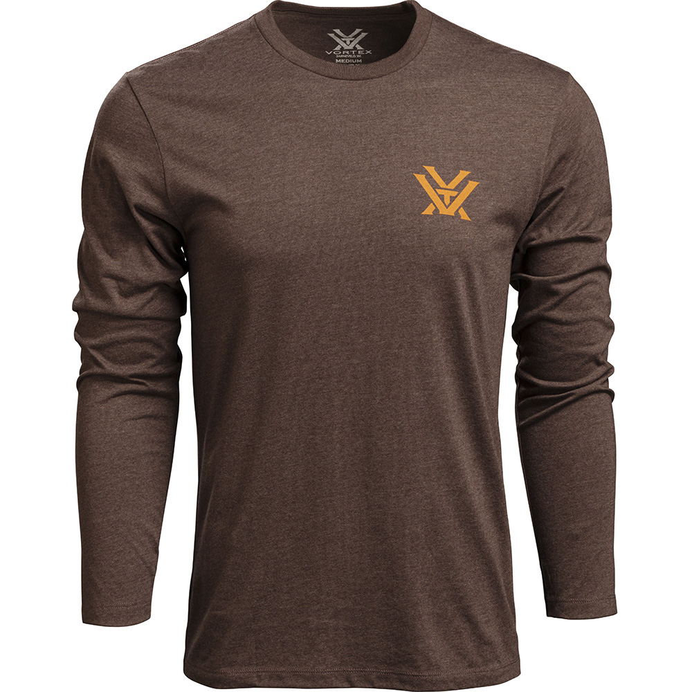 Vortex LS T-Shirt: Brown Heather Diamond Crest