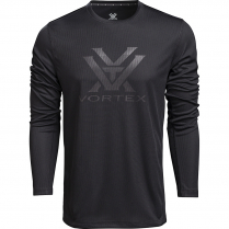 Vortex LS Performance Grid T-Shirt: Black Core Logo