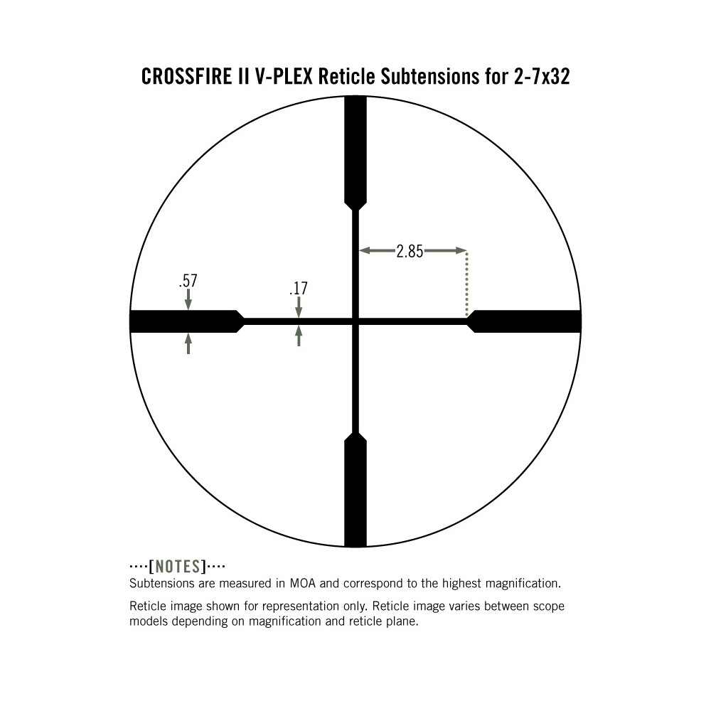 Vortex Crossfire II 2-7x32 Rimfire Riflescope 1-Inch V-Plex