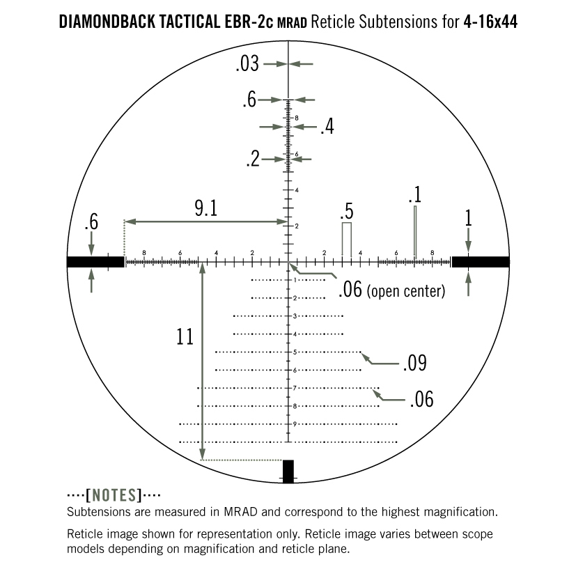 Diamondback Tactical 4–16x44 FFP Riflescope EBR-2C mrad