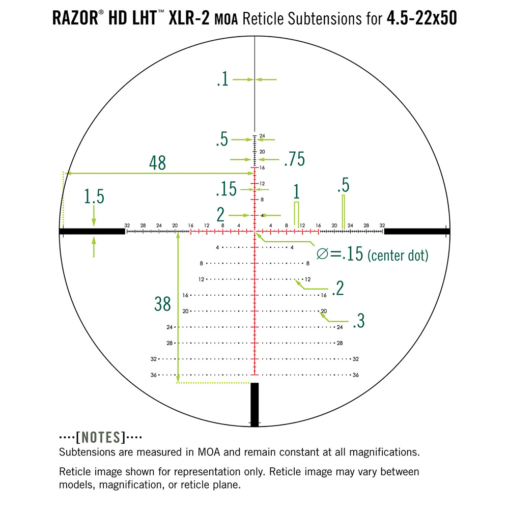 Vortex Razor LHT 4.5-22x50 FFP XLR-2 MOA