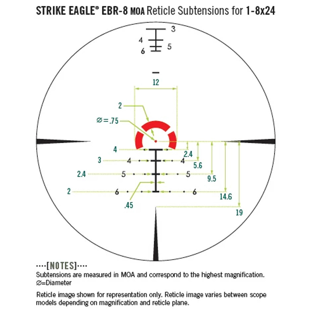 Lunette de tir Strike Eagle 1-8x24 PPF avec réticule EBR-8 de Vortex
