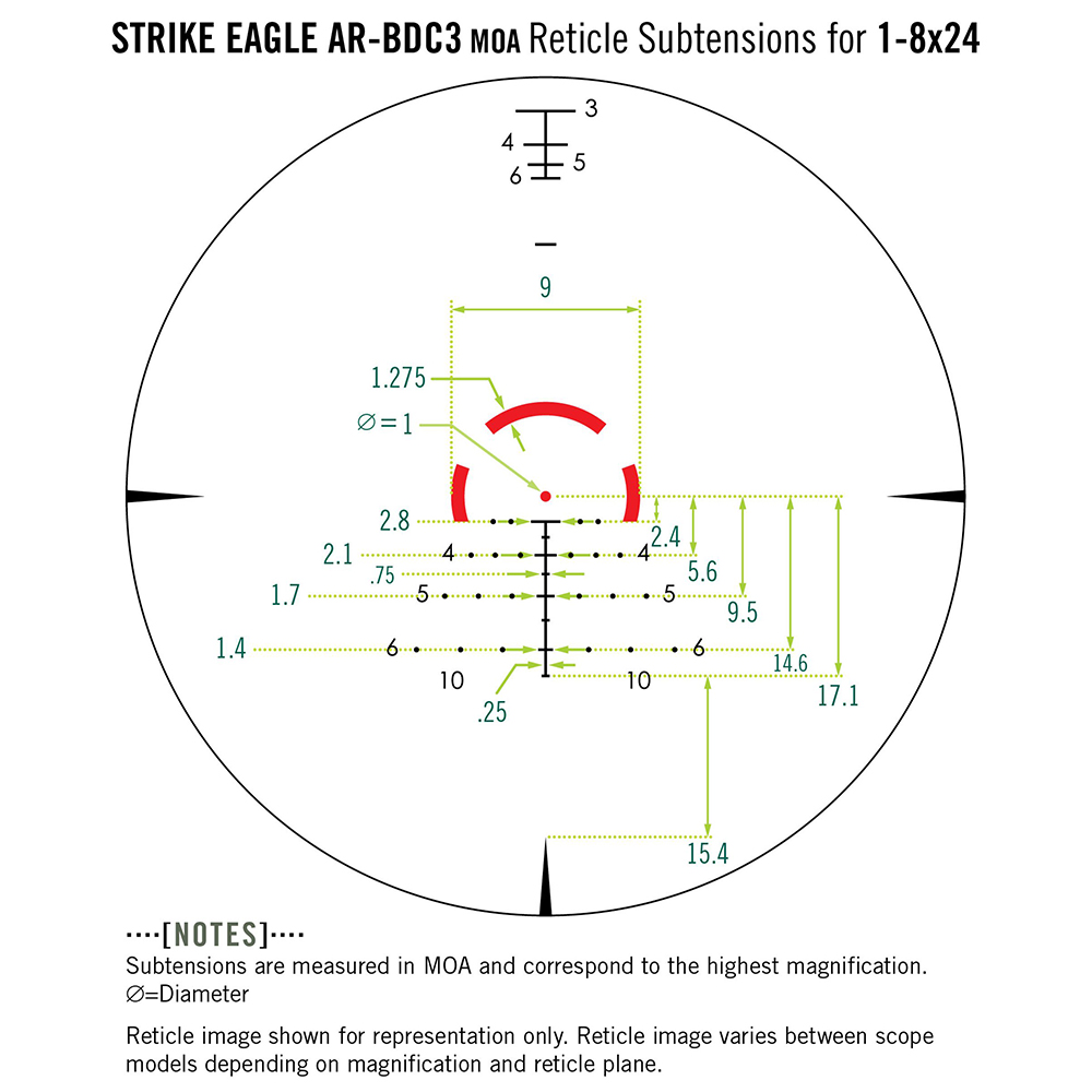 Lunette de tir Strike Eagle 1-18x24 SPF avec réticule AR-BDC3 de Vortex