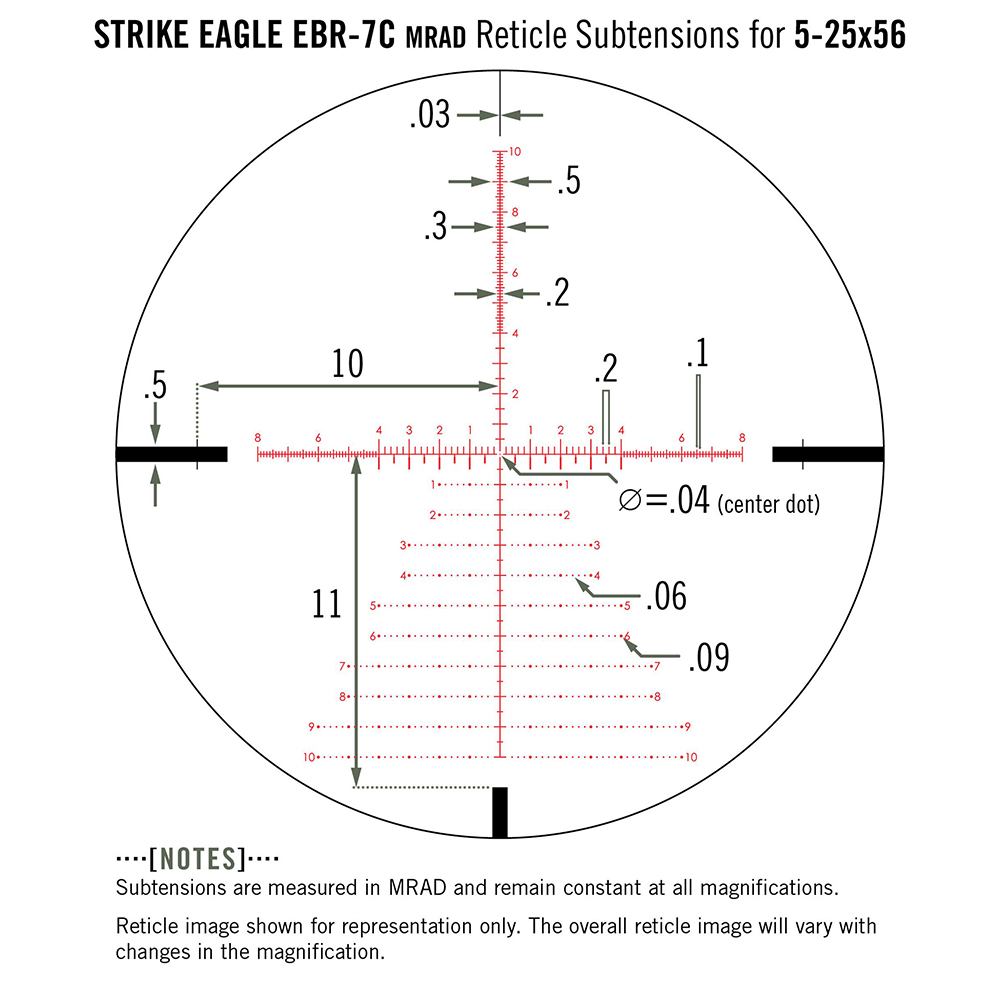 Lunette de tir Strike Eagle 5-25x56 PPF avec réticule EBR-7C mrad de Vortex