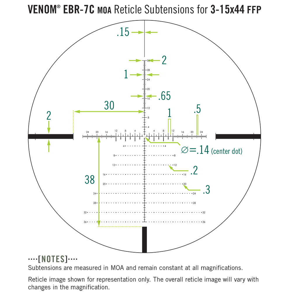 Vortex Venom 3-15x44 FFP Riflescope EBR-7C MOA