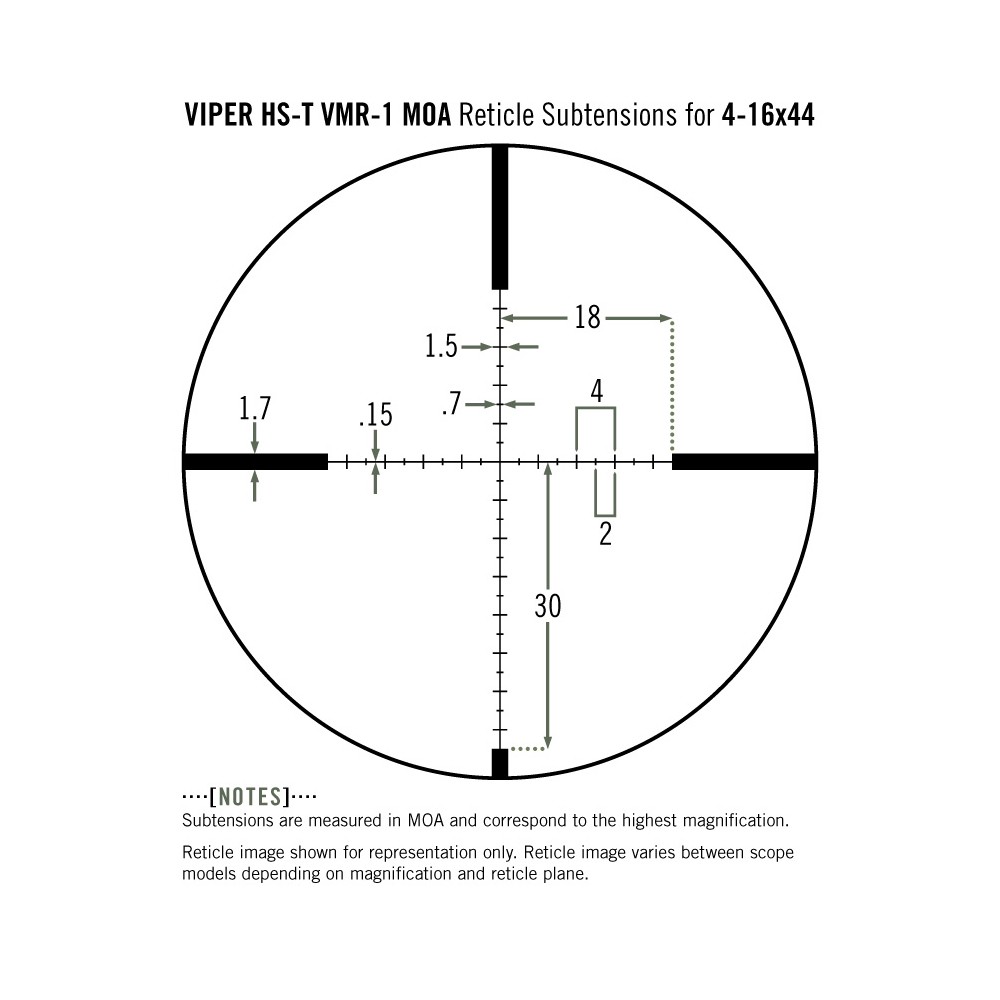 Lunette de tir Viper HS-T 4-16x44 SPF avec réticule VMR-1 MOA de Vortex