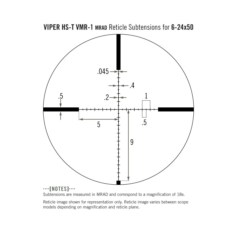 Lunette de tir Viper HS-T 6-24x50 SPF avec réticule VRM-1 MRAD de Vortex