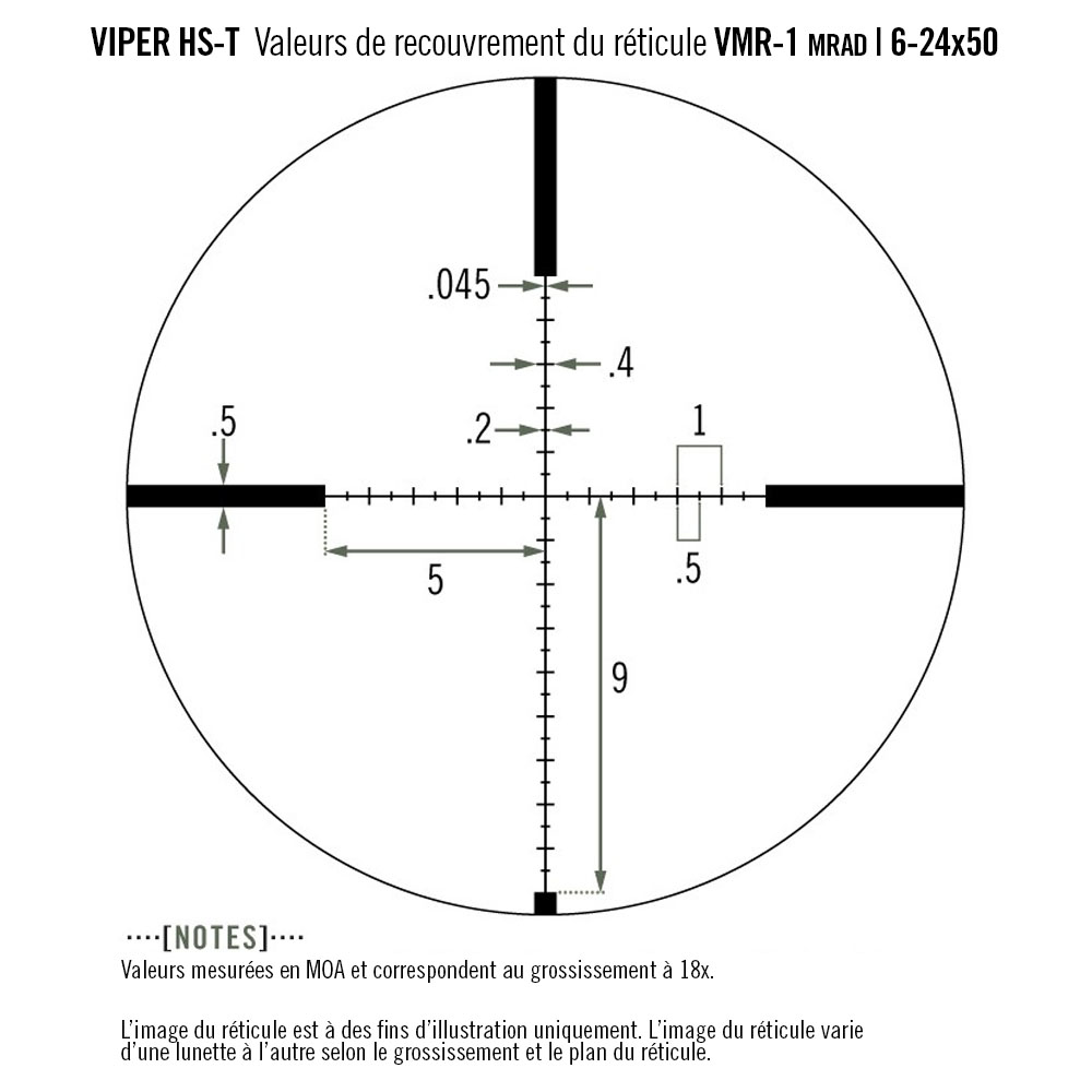 Lunette de tir Viper HS-T 6-24x50 SPF avec réticule VRM-1 MRAD de