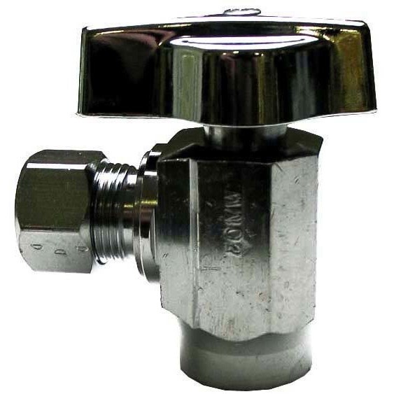 Brasscraft 1/2" SWT x 3/8" OD Quarter Turn Angle Stop Valve American