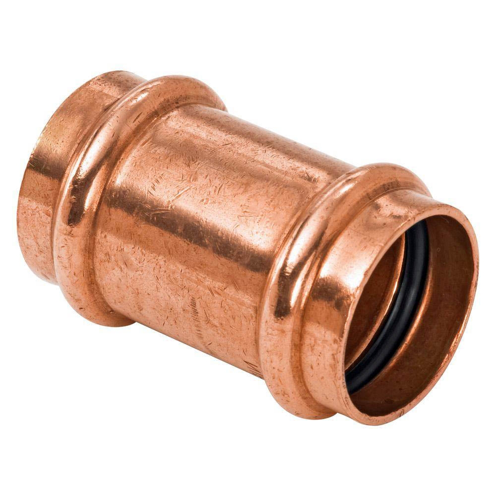 Copper Press Coupling w/Stop, P x P, 3/4'' x 3/4'' American Plumbing