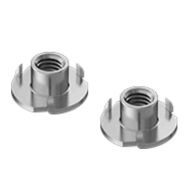 1/2"-13 Prong Tee Nut Insert for Wood (1 pair)-Zinc