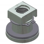 SWIVEL w/ KEEPER: two wheel trolley swivel-Zinc (25B442)