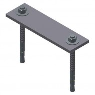 12/20# Rail Leveling Plate @30"OC w. Conc. Anchor (CRR)